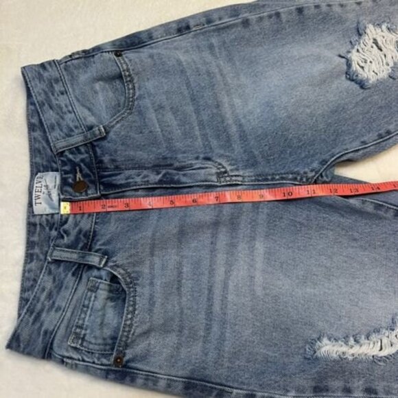 Twelve by Ontwelfth High Rise Boyfriend Jeans Distressed Straight Leg - Picture 8 of 10